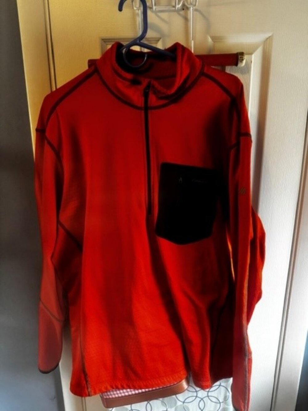 Eddie Bauer Quarter Zip Orange Shirt